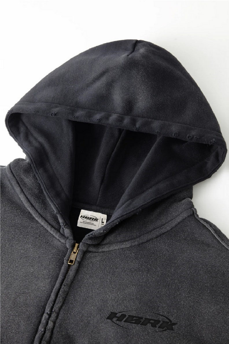 Logo Sun Faded Zip Up Hoodie