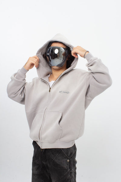 Logo Sun Faded Zip Up Hoodie