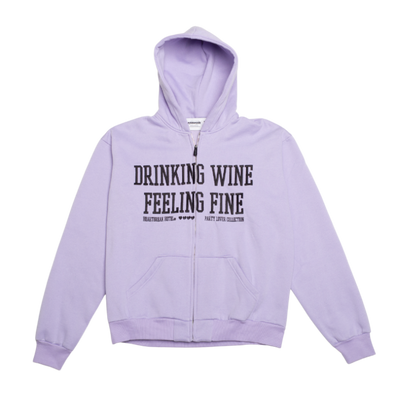Feeling Fine Embroidered Zip-Up Hoodie